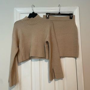 Vestique Tan Sweater Set